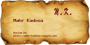 Mahr Kadosa névjegykártya